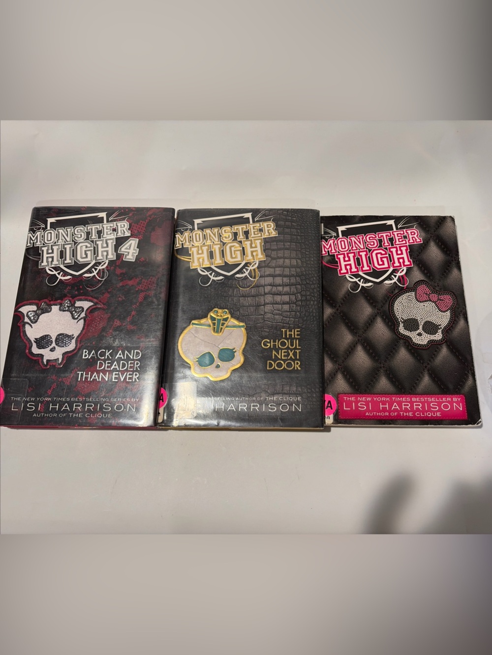Monster High Hardcovers Books # 1, 2 & 4 By Lisi Harrison Lot Set of 3 YA Books